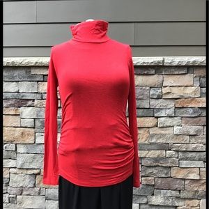 Turtleneck maternity top scarlet red size M jersey